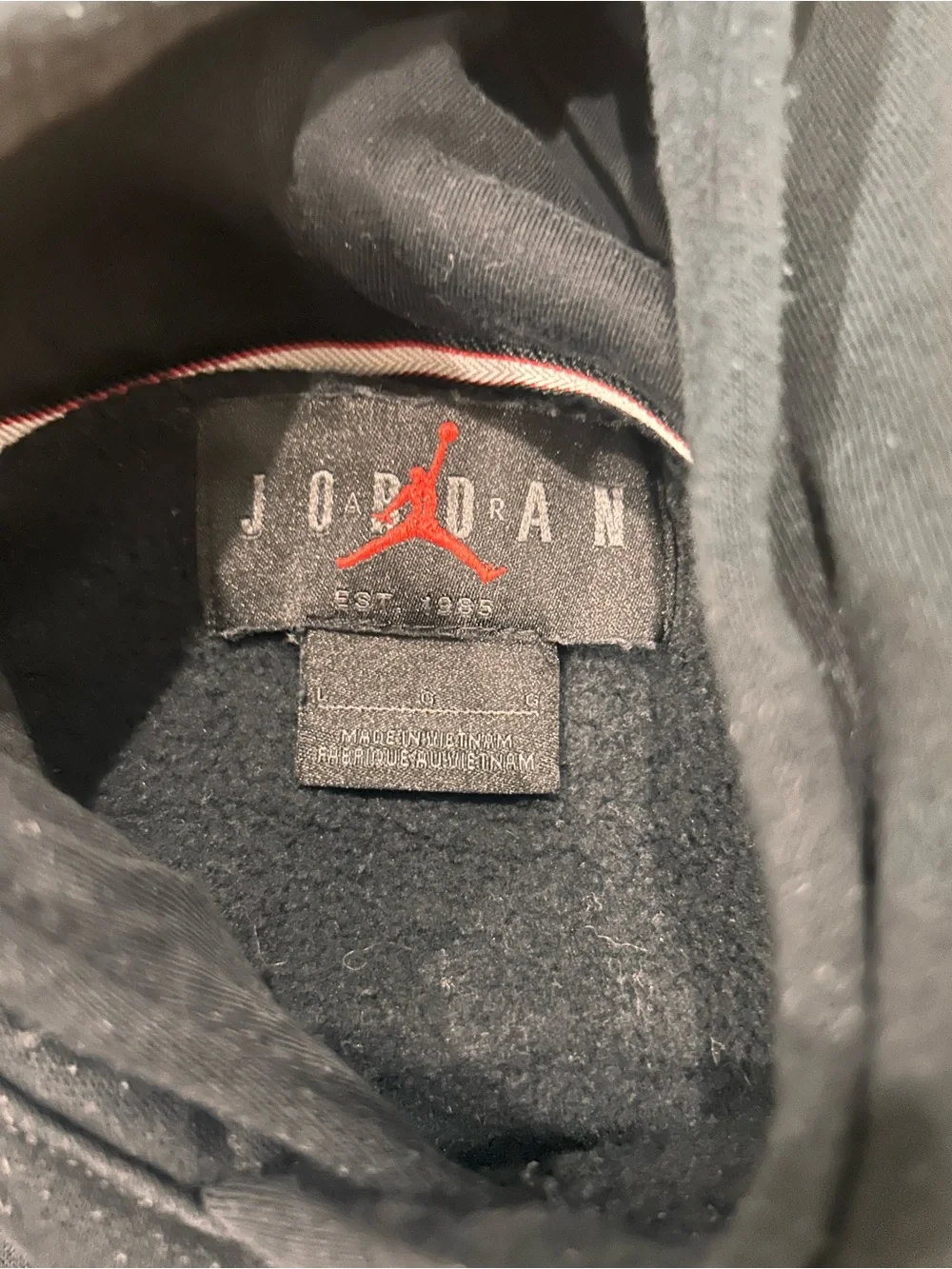 Men’s Nike  large Air Jordan black Swartshirt Hoodie pullover w jumpman logo